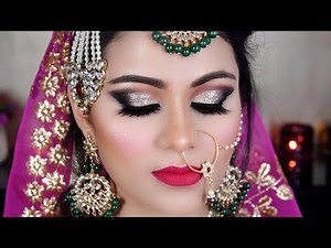 INDIAN BRIDAL Makeup| MUSLIM Bride Gold & Black Eyes Tutorial In Hindi