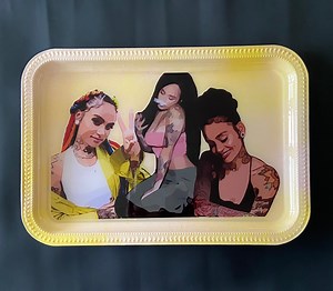 Kehlani Inspired Rolling Tray Set, 4 Piece Set, Hip Hop Rolling Tray, Custom Stoner Gift, Decorative Drinking Tray - Etsy