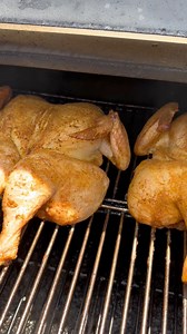 Smoked spatchcock chickens on the Camp Chef Woodwind pellet grill..Now that the backbones have been removed, and my chickens can lay flat I season, both sides well with my own all purpose seasoning made with Real Salt🧂 Do you know where your salt comes from? I’ve got a link and discount code in my profile if you want to give them a try..I turn on the pellet grill and set it to 265° and load the hopper with Bear Mountain BBQ wood pellets. I lay the birds on the smoker one by one. Be mindful of h