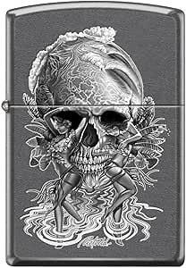 Rick Rietveld Artwork Zippo Lighters (Classic Gray - Skull and Ladies)