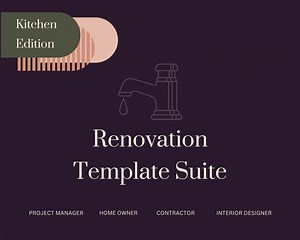 Kitchen Project Manager Suite - Gantt Chart, Estimate Template, Finishes Selection Template, Document Register, Budget. Renovate/build - Etsy UK