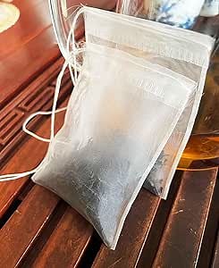 50 Pcs Disposable Tea Bags,Tea Filter Bags for Loose leaf Tea Small,Empty Tea Bag with Drawstring for Herb and Spice(2.36x3.15in)