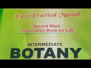 Intermediate Botany practical Manual observation Book for Lab