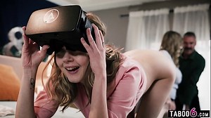 Tiny 18yo stepaughter teen got a VR headset from her stepparents