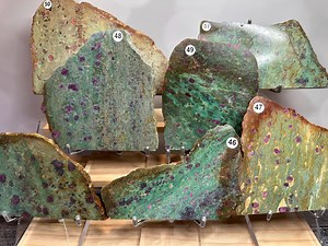 Ruby Fuchsite High Quality Slab (natural Crystal) With Acrylic Metal Pronged Support Stand - Etsy