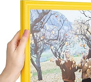 ArtToFrames 8.5x11 inch Yellow Stain on Hard Maple Wood Picture Frame, WOM0066-60823-YYLW-8.5x11