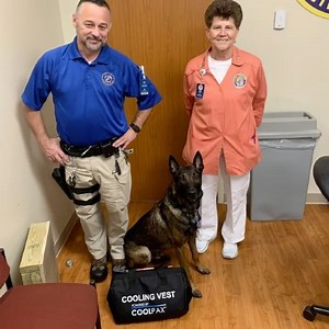 1.3K views · 63 reactions | Singing Praises to Hospital Volunteer & Infamous Wheelchair Mechanic ‍ Miss Carol, for donating a cooling vest to help K9 Jester beat the MS heat! #ImproveHealth #SaveLives #ServeWithHeartAndSoul #SingingRiverStrong | Singing River Health System | Facebook