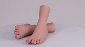 Silicone Lifesize Female Foot Model Soft Realistic Silicone Mannequin Foot Bended Freely Display Jewelry Sandal Shoe Sock Display Art Sketch Nail Foot Toys (Left Foot-Ivory)