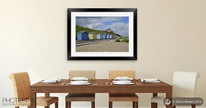 Pakefield  Beach Huts Picture Framed & Mounted Wall Art in Colour by Diana Mower ID #531930