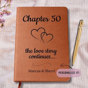 50th Wedding Anniversary Gift for Couple, Custom Chapter 50 Anniversary Journal, Personalized Fiftieth Anniversary Gift for Wife, - Etsy