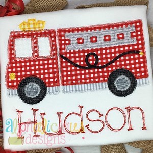 Fire Truck Applique Design: Zigzag Stitch (instant Download) - Etsy