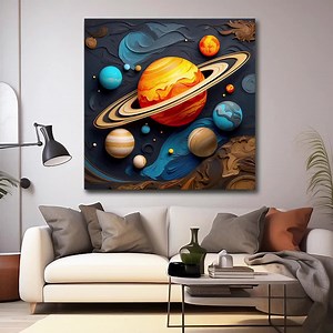 3D Solar System Canvas Art: Galaxy Planets Wall Decor - Etsy