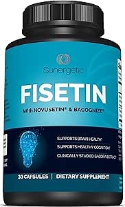 Premium Fisetin Supplement with Novusetin & Bacopa Extract to Support Memory, Cognition, Healthy Aging & Brain Health – 125mg of Fisetin Per Capsule – Fisetin Complex with Bacognize® - 30 Capsules