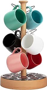 Mug Tree and Cup Holder, Mug Holder with Coffee Pod Storage, Coffee Mug Rack for Counter