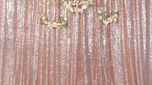 SquarePie Sequin Backdrop 6FT x 8FT Rose Gold Curtain Background for Wedding Party