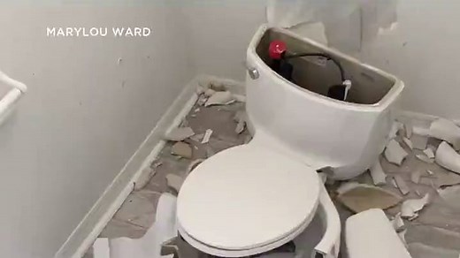 Lightning strike explodes toilet