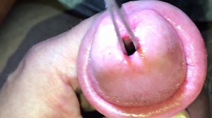 Pumped hard Dick dilator lock deep inside peehole