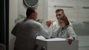 Father Interested Arm Wrestling Home Kitchen Stock Footage Video (100% Royalty-free) 1108522759 | Shutterstock