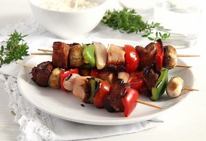 Grilled Pork Kebabs with Vegetables