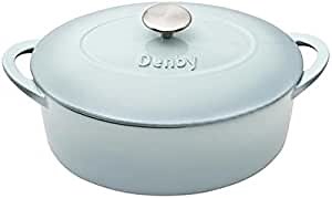 Denby Pavilion Cast Iron 4.2L Oval Casserole, Medium, Blue