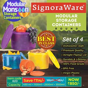 Give your kitchen a seamless organization with Modular Storage Containers . . #SignoraWare #SignoraWareIndia #SignoraWarePlasticContainer #Modular #ModularContainers #StorageContainers #ModularMonsoon #ModularPlasticContainers #HighGradePlastic #VacuumInsulated #PlasticContainers #easytoclean #airtightlid | SignoraWare