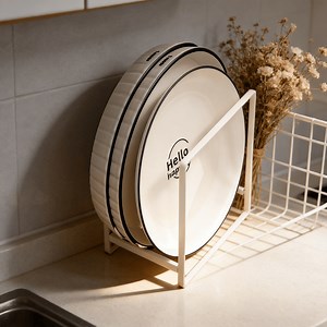 [Hot Item] No-Drill Kitchen Cabinet Plate Rack, Pull-out Dish Storage Organizer, Easy Access to Plates/Pots/Cutting Boards