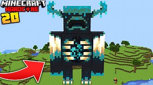 I built a warden statue in Minecraft hardcore