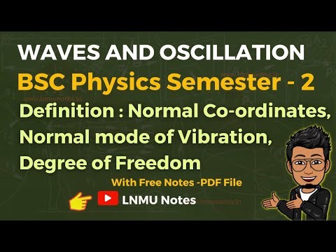 (L-26) Definition : Normal Co-ordinates, Normal mode of Vibration and degree of freedom