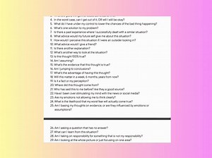 CBT Worksheet-questions to Challenge Negative Thoughts - Etsy Australia