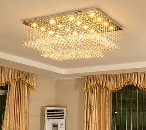 [Hot Item] Rectangle Illuminazione Italia Large Chandelier Crystal ceiling Light Home Decor Light Fixtures Luxury Lamps for Living Room