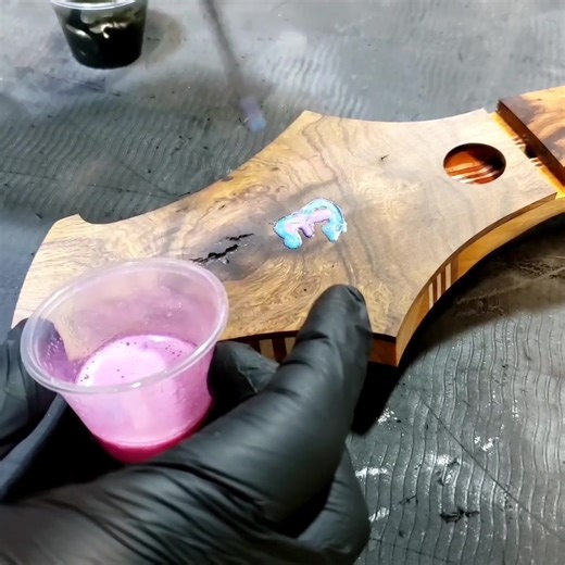 542K views · 9.1K reactions | Resin filling my logo and a void in some Desert Ironwood | Barlow Guitars | Facebook