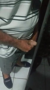 Peeking Old Man Pissing in Public Bathroom.