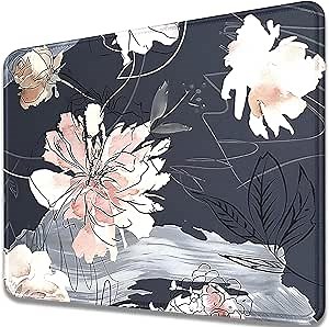 Mouse Pad with Peony Flower,Personalized Premium-Textured Custom Mouse Mat Design,Washable Mousepad Lycra Cloth,Non-Slip Rubber Base Computer Mouse Pads for Wireless Mouse