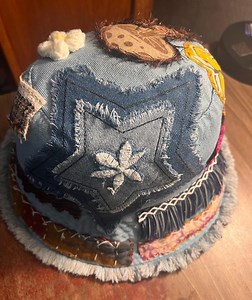 Upcycled Festival Denim Bucket Hat, One of a Kind! - Etsy