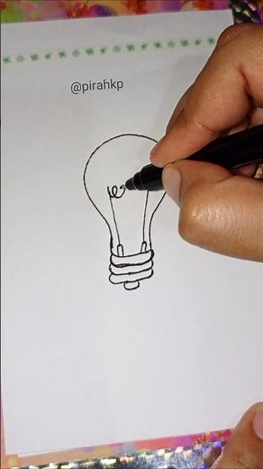 Cute light Bulb doodle | Things to draw when bored Pt. 24 #draw #drawingtutorial #drawing