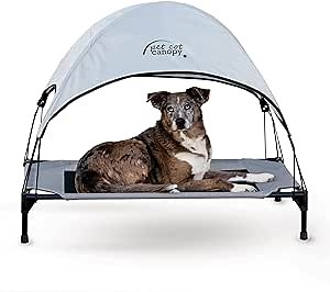 K&H Pet Products Original Pet Cot Elevated Dog Bed & Cot Canopy, Gray/Black Mesh, Large