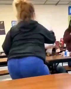White girl bullies a muslim girl. Then a black girl comes to her defense and beats up the white girl.