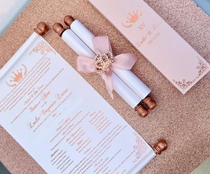 Elegant Princess Scroll Invitation, Rose Gold & Blush, Invitacion De Princesa , Luxury Scroll Invite, Invitacion De Pergamino, XV Invite - Etsy