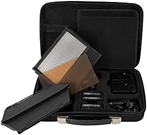 Fotodiox Pro LED-312D, Professional 312 LED Dimmable Daylight Balanced Photo Video Light Kit with Removable Barndoors and 2x Removable Sony Compatible F550 Batteries