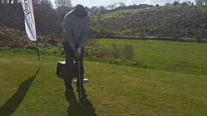 Geraint from Anglesey on the charity hole showing no charity at all to those on driving range as they take cover. | golfpairs.com | Facebook
