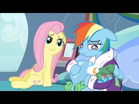 Fluttershy & Rainbow Dash - Feeling better? Uh-huh.