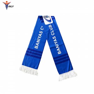 [Hot Item] Football Scarf Subliamtion Embroidered Numbers Initials Names Custom Club Logo Soccer Printing Scarf