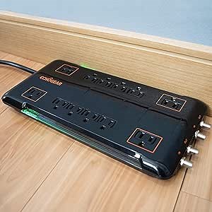 ECHOGEAR PowerPad 12 Outlet Surge Protector Power Strip with 3420J of Surge Protection - Ideal for Protecting Computer or Gaming Setups - Includes 2 Pairs of Coax Connectors & Wall Mounting Slots