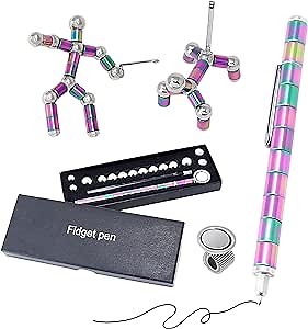 Magnet Pen - Magnetic Fidget Pen - Multifunctional Deformable Writing Ballpoint Pen - Eliminate Pressure Pen - Creative And Fun Item Kids Teens And Adults