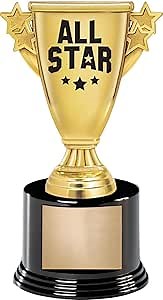 Crown Awards 7.25" All Star Cup Trophy with 5 Lines of Text Included