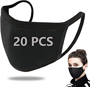 20 Pack Cotton Unisex Face Reusable for Cycling Camping Travel for Kids Teens Men Women