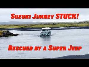 Jimny STUCK in the Syðri-Ófæra river gets rescued by a Super Jeep