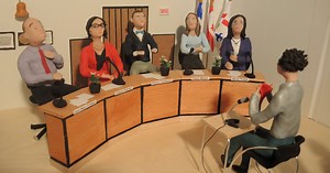 Les élus d'Outremont, version pâte à modeler