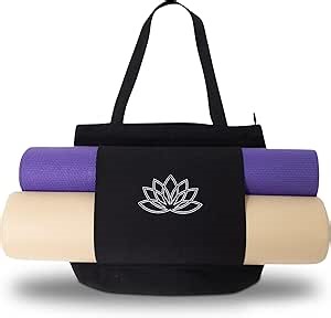 Premium Cotton Yoga Mat Bag for Women - Women Yoga Mat Holder & Workout Mat Tote - Gym Tote for Travel Accessories - Shoulder Bag for Yoga Equipment - Floral Tote Bag for Pilates, Towel & Bottle