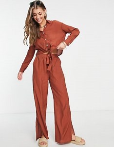 4th & Reckless Trent crinkle beach pants in orange - part of a set | ASOS